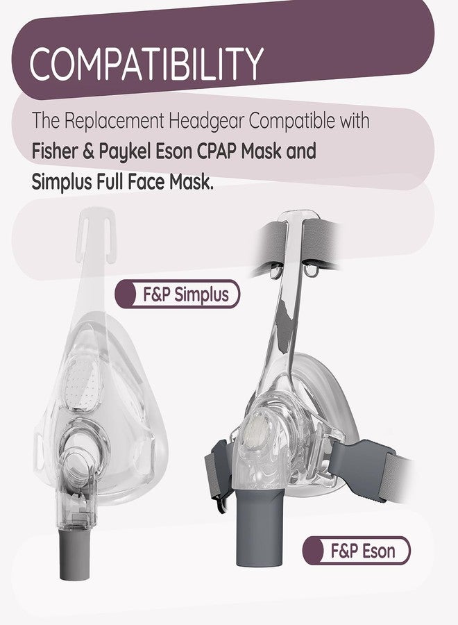 Ximoon F&P CPAP Headgear Strap Replacement for Fisher & Paykel Simplus Full Face Mask Eson CPAP Mask Adjustable C Pap Headband - Medium/Large - Image 2